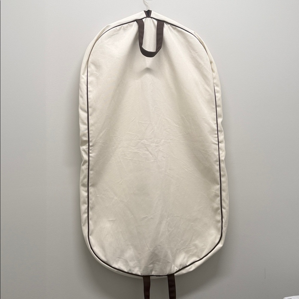 Hermès Canvas Garment Bag / Luxury Travel Dust Cover | Cream & Brown - Picture 5 of 8